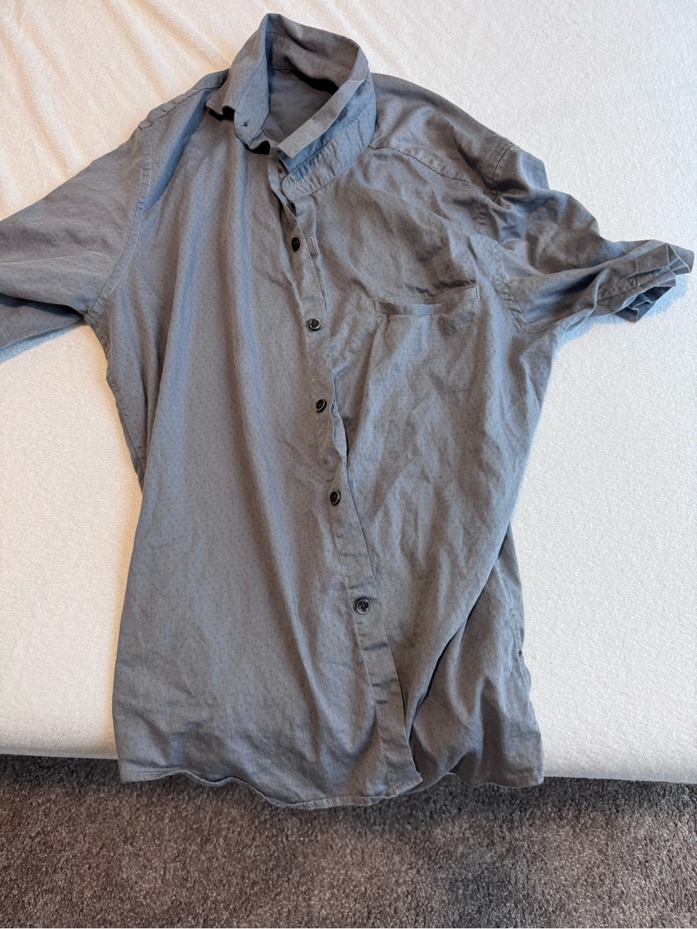 Alfani Men's Casual Short-Sleeve Button-Down Shirt in Gray